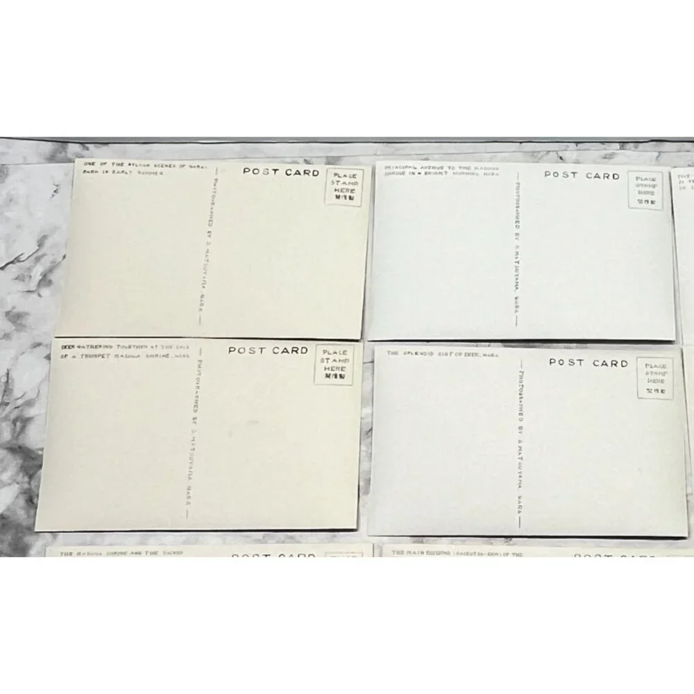 Nara-Park Japan RPPC Postcard Vintage Set of 9 Travel Souvenir Photos 1940s